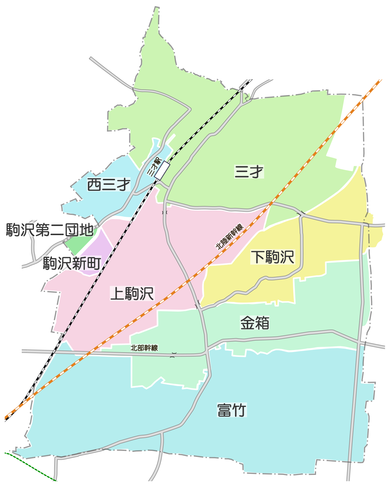 古里地区 行政区 地図